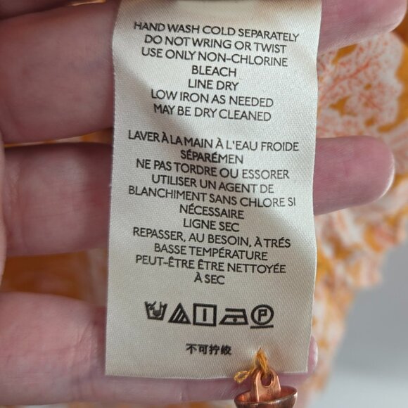 Anthopologie Orange Mia Tiered Boho 3/4 Tunic Top Size Small - Picture 12 of 13